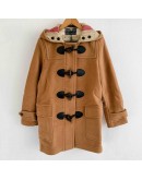 Burberry 8036366 牛角釦羊毛連帽外套