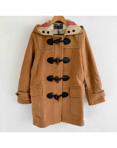 Burberry 8036366 牛角釦羊毛連帽外套