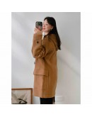 Burberry 8036366 牛角釦羊毛連帽外套