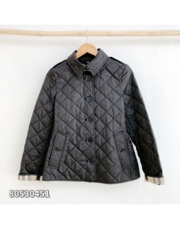 Burberry 8049866 菱格紋棉質輕型外套 黑