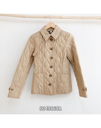 Burberry 8049868 菱格紋棉質輕型外套 駝