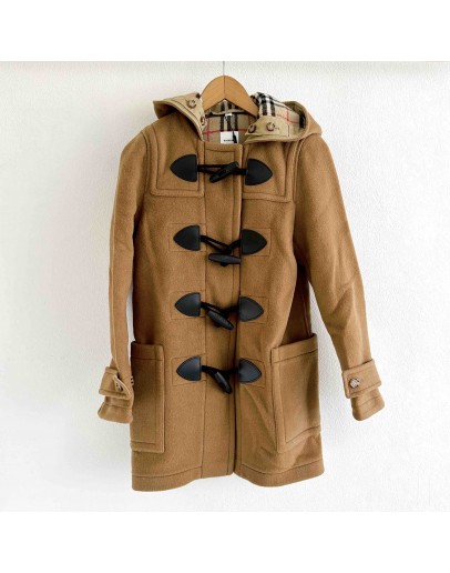 Burberry 8021886 牛角釦羊毛連帽外套