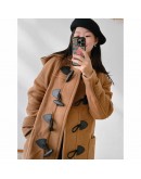 Burberry 8021886 牛角釦羊毛連帽外套