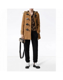 Burberry 8021886 牛角釦羊毛連帽外套