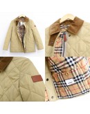 Burberry 8021468 奶茶色菱格外套