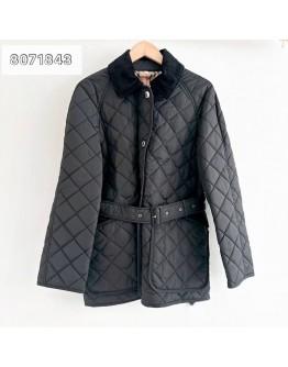 Burberry 8071843 格紋內裡尼龍大衣外套(黑)