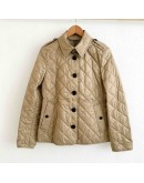 Burberry 8053046 奶茶菱格紋棉質輕型外套
