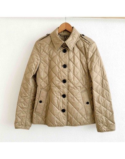 Burberry 8053046 奶茶菱格紋棉質輕型外套