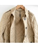 Burberry 8053046 奶茶菱格紋棉質輕型外套