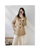 Burberry 8053046 奶茶菱格紋棉質輕型外套