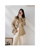 Burberry 8053046 奶茶菱格紋棉質輕型外套