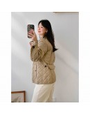 Burberry 8053046 奶茶菱格紋棉質輕型外套