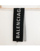 Balenciaga 巴黎世家logo字圍巾 512732 1077 黑灰