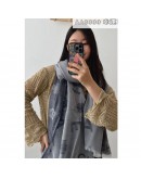 AA9999 幸運草印花雙C圍巾