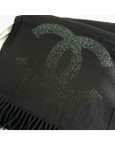 AAA318 大Ċ金蔥圍巾 黑