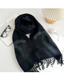 AAA318 大Ċ金蔥圍巾 黑