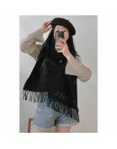 AAA318 大Ċ金蔥圍巾 黑