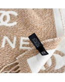 AAA357 雙色羊毛圍巾 奶茶