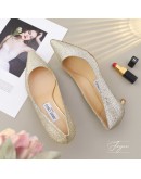 JIMMY CHOO ROMY 4CM 香檳色低跟鞋