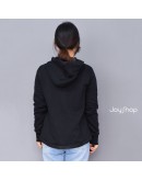 Moncler Maglia 寬格拼接連帽拉鍊外套 黑