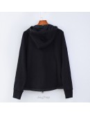 Moncler Maglia 寬格拼接連帽拉鍊外套 黑