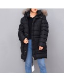 Moncler Cholet 小童款拉鍊毛毛連帽外套 黑