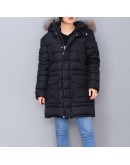 Moncler Cholet 小童款拉鍊毛毛連帽外套 黑