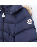 Moncler Genet 小童款毛毛連帽拉鍊外套 深藍