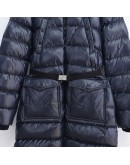 Moncler Fragont 小童款毛毛連帽拉鍊外套 藍