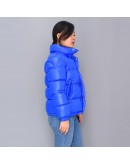 Moncler Dervaux 小童款雙色立領拉鍊外套 電光藍