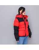 Moncler Angelin 小童款拼接拉鍊連帽外套 紅黑