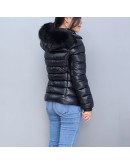 Moncler Bady Fur 小童款拉鍊毛毛連帽外套 黑