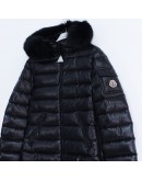 Moncler Bady Fur 小童款拉鍊毛毛連帽外套 黑