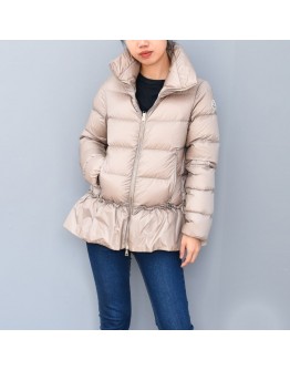 Moncler Anet 立領下擺荷葉拉鍊外套 香檳色