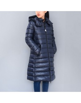 Moncler Moka 大人款連帽拉鍊外套 深藍