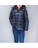 Moncler New Maya 小童款連帽拉鍊外套 深藍