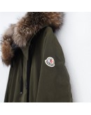 Moncler Monticole 連帽釦子拉鍊外套 墨綠