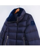 Moncler Torcon 天鵝絨立領拉鍊外套 藍紫