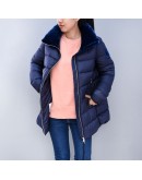 Moncler Torcon 天鵝絨立領拉鍊外套 藍紫