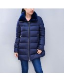 Moncler Torcon 天鵝絨立領拉鍊外套 藍紫