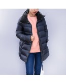 Moncler Torcon 天鵝絨立領拉鍊外套 灰