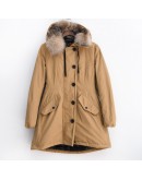 Moncler Monticole 連帽釦子/拉鍊外套 深卡其