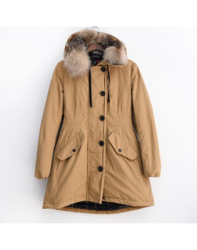 Moncler Monticole 連帽釦子/拉鍊外套 深卡其