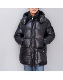 Moncler Lambert 男款釦子/拉鍊連帽外套 黑