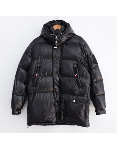 Moncler Lambert 男款釦子/拉鍊連帽外套 黑