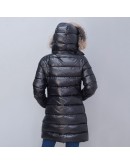 Moncler Sagnes 小童款毛毛連帽拉鍊外套 黑