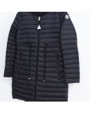 Moncler Barbel 長版縮腰連帽拉鍊外套 黑