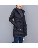 Moncler Barbel 長版縮腰連帽拉鍊外套 黑