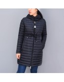 Moncler Barbel 長版縮腰連帽拉鍊外套 黑