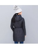 Moncler Barbel 長版縮腰連帽拉鍊外套 黑